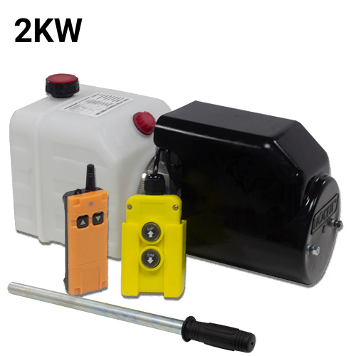 Flowfit 24V DC Single Acting Hydraulic Power pack 2KW with 4.5L Tank, Back Up Hand Pump & Wireless Remote