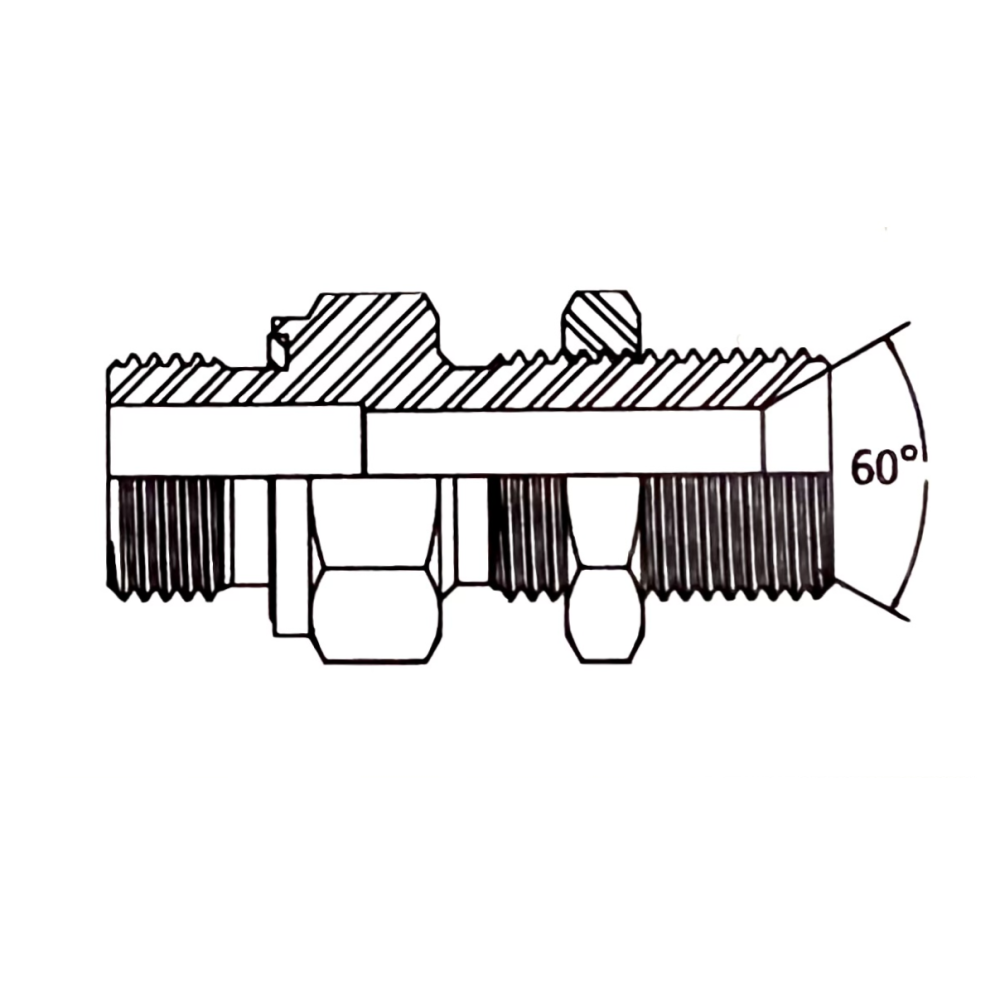 BSP MALE CAPTIVE SEAL FOR 3869 X BSP MALE BULKHEAD COMPLETE WITH SEAL & NUT, 1/4" BSP (CS) X 1/4" BSP