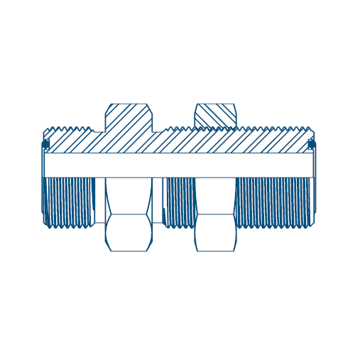 9/16 Orfs M/M Bulkhead C/W Locknut Hydraulic Adaptor