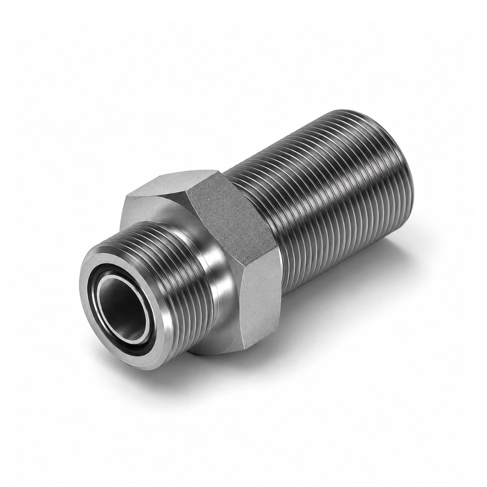 9/16" ORFS Male to Male Bulkhead Hydraulic Adaptor