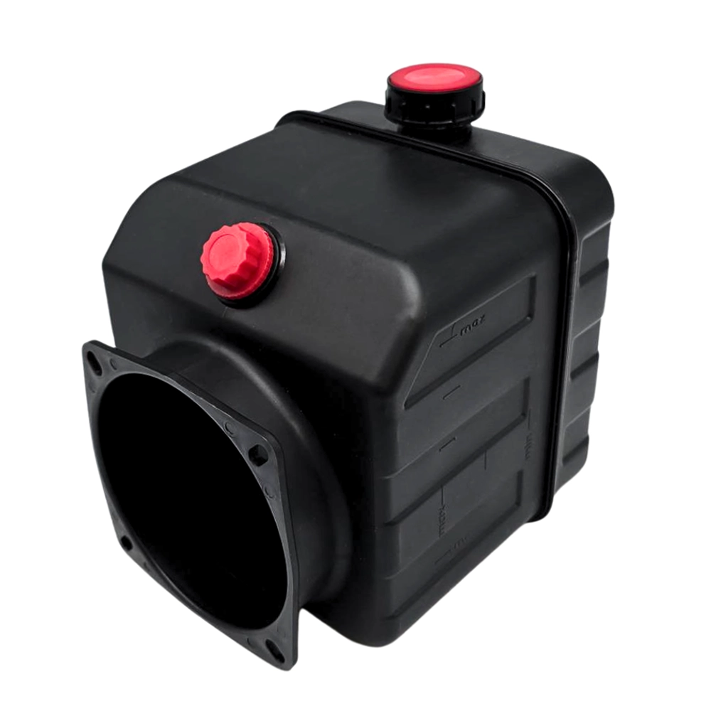 4.5 Litre Black Plastic Hydraulic Tank (120mm Neck) with Breather Plug — for DC Power Units