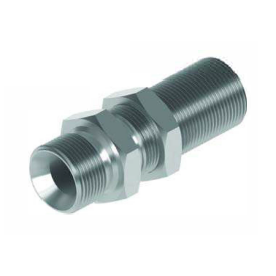 BSP Male x BSP Male Extended Bulkhead With Locknut, 1/4" x 1/4"