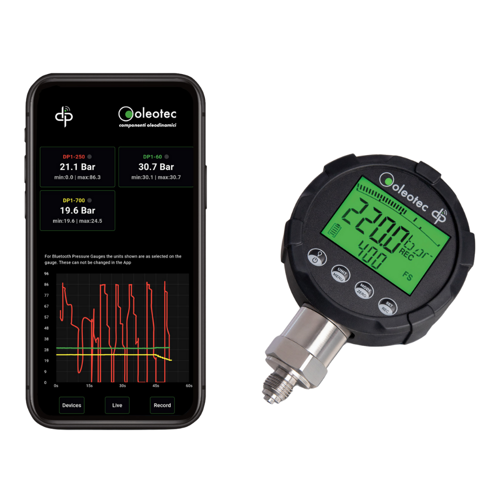 Oleotec DP1 Digital Pressure Gauge, 0-60 Bar