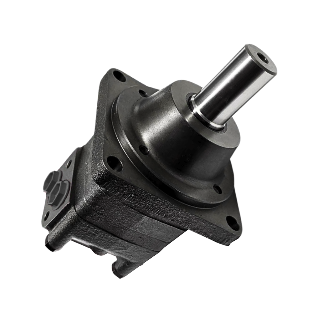 M+S Hydraulic Motor 80 CC/Rev, 4 bolt wheel mount, 32mm straight keyed shaft.