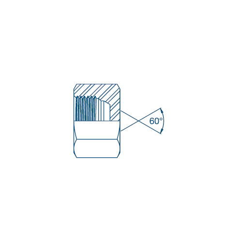 1/4 JIS Solid Cap 60° Cone (BSP Thread)