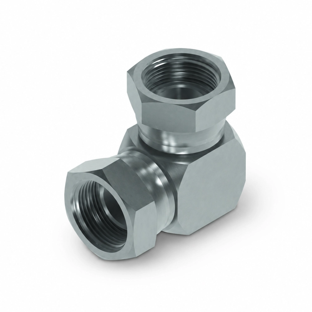 1/8" BSP Swivel Female to Swivel Female 90° Compact Hydraulic Adaptor 1/8" BSP Swivel Female to Swivel Female 90° Compact Hydraulic Adaptor