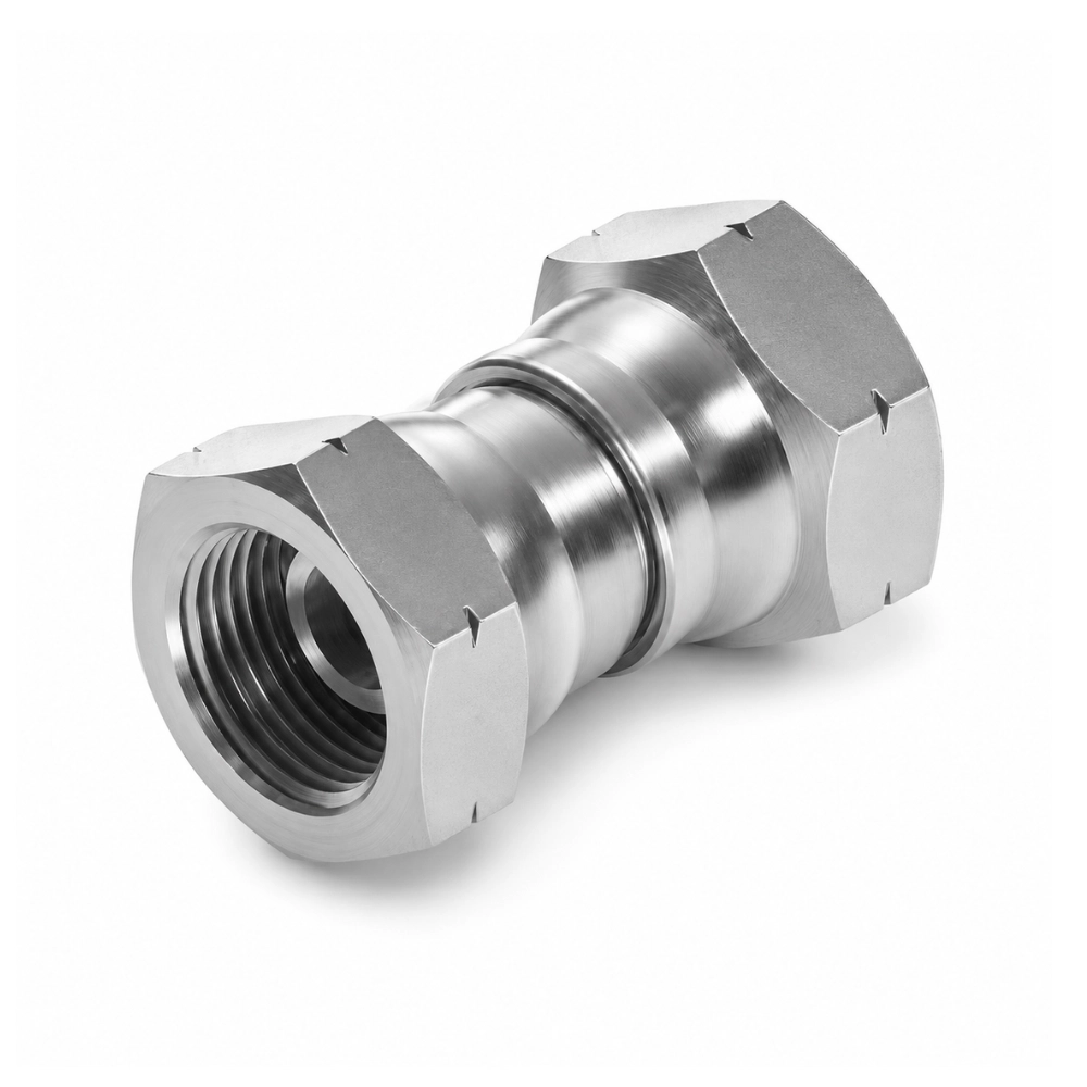 M12 1.5mm Pitch Female to Female Swivel Hydraulic Adaptor