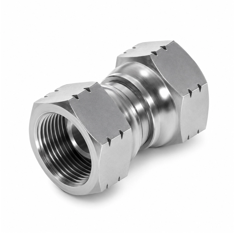 1/4" NPSM Female to Female Swivel Hydraulic Adaptor