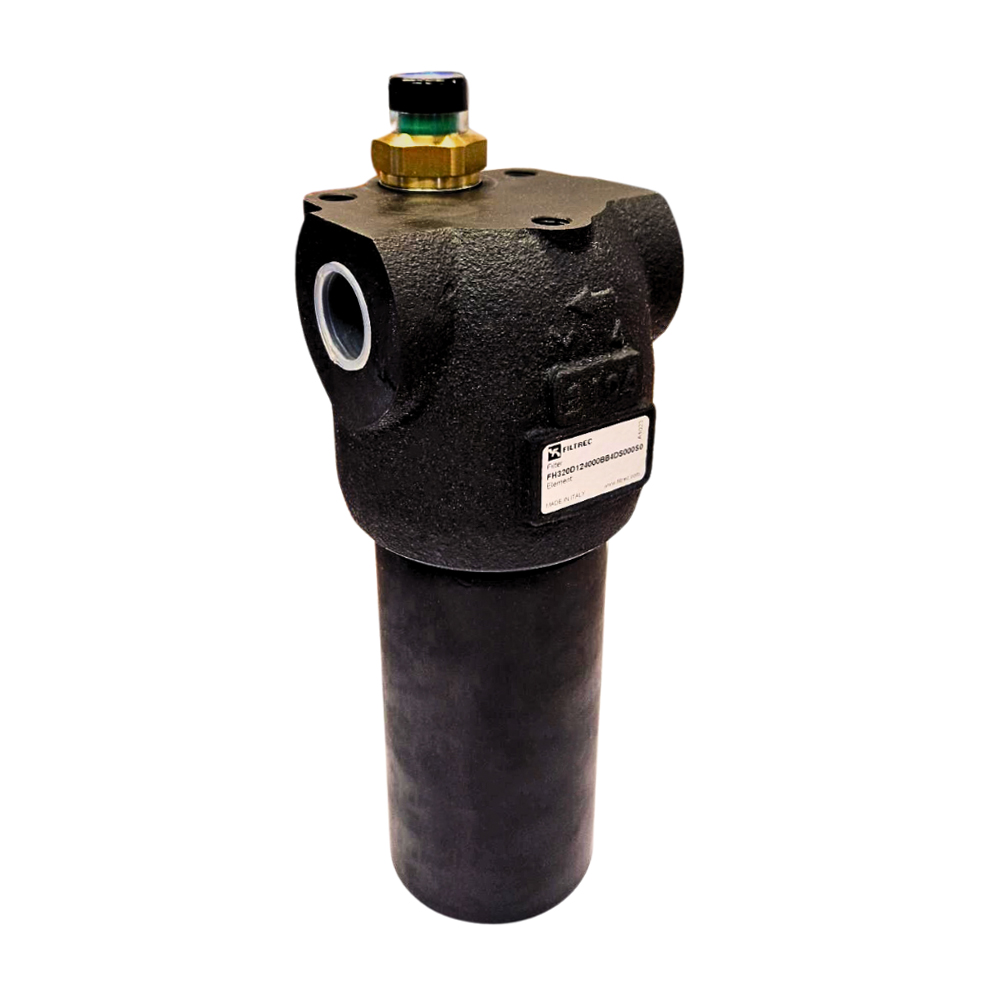 FH320 1/2"Bsp 37L/min 3Micron 320Bar High Pressure Inline Filter c/w Visual Indicator