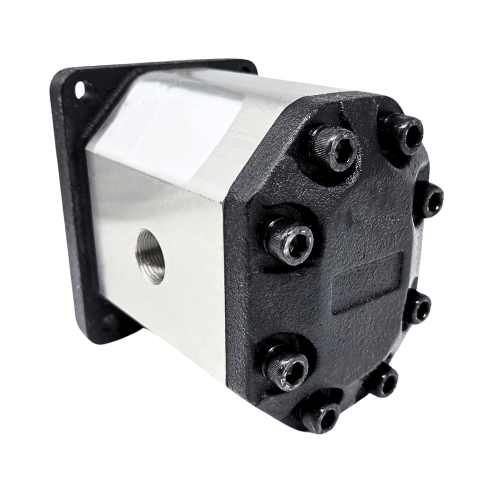 Flowfit Hydraulic Gear Pump, Group 3, Clockwise 25CC, 1" Inlet & 3/4" Outlet BSP Ports, 4 Bolt EU Flange Flowfit Hydraulic Gear Pump, Group 3, Clockwise 25CC, 1" Inlet & 3/4" Outlet BSP Ports, 4 Bolt EU Flange