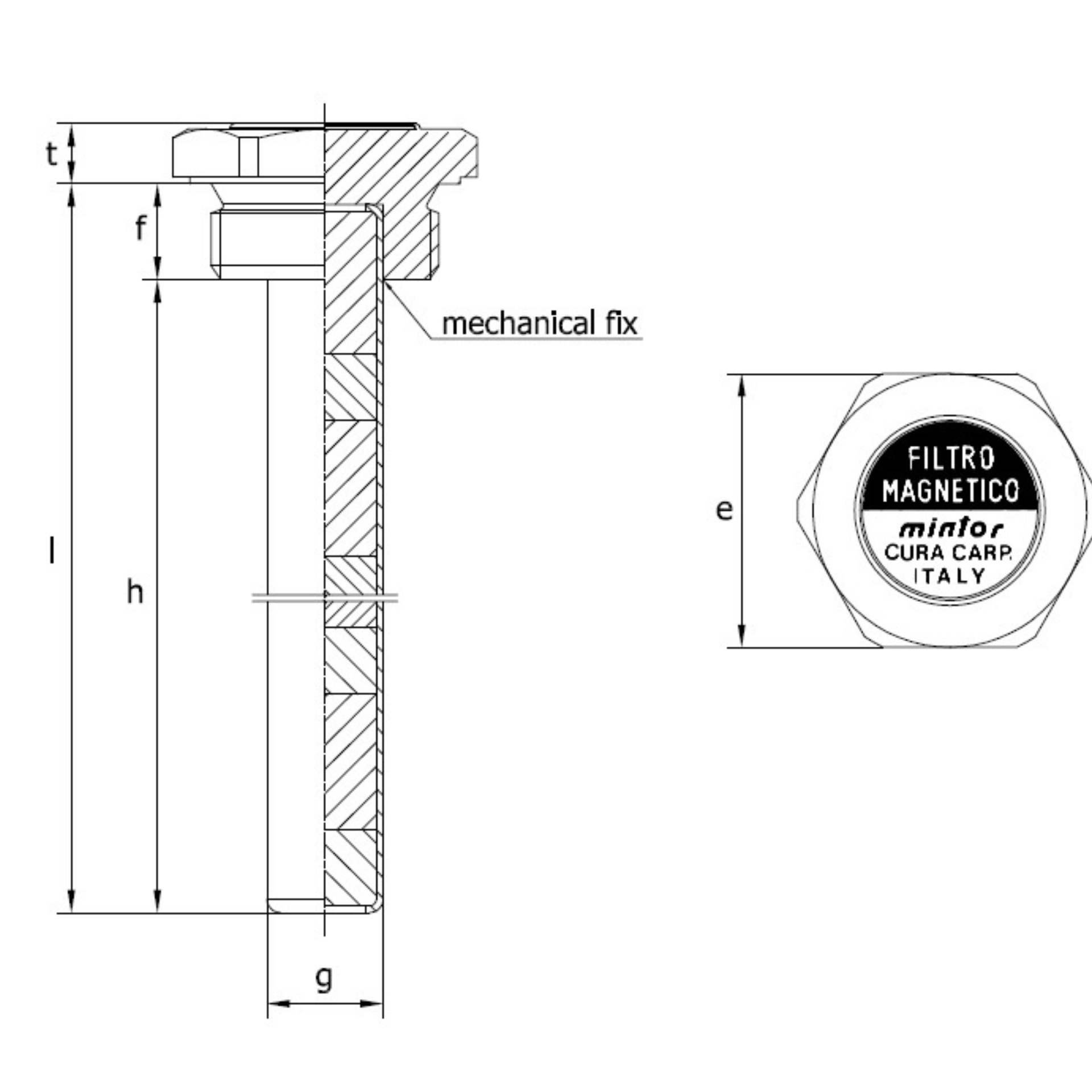 Hydraulic magnetic filter rod, 24x2