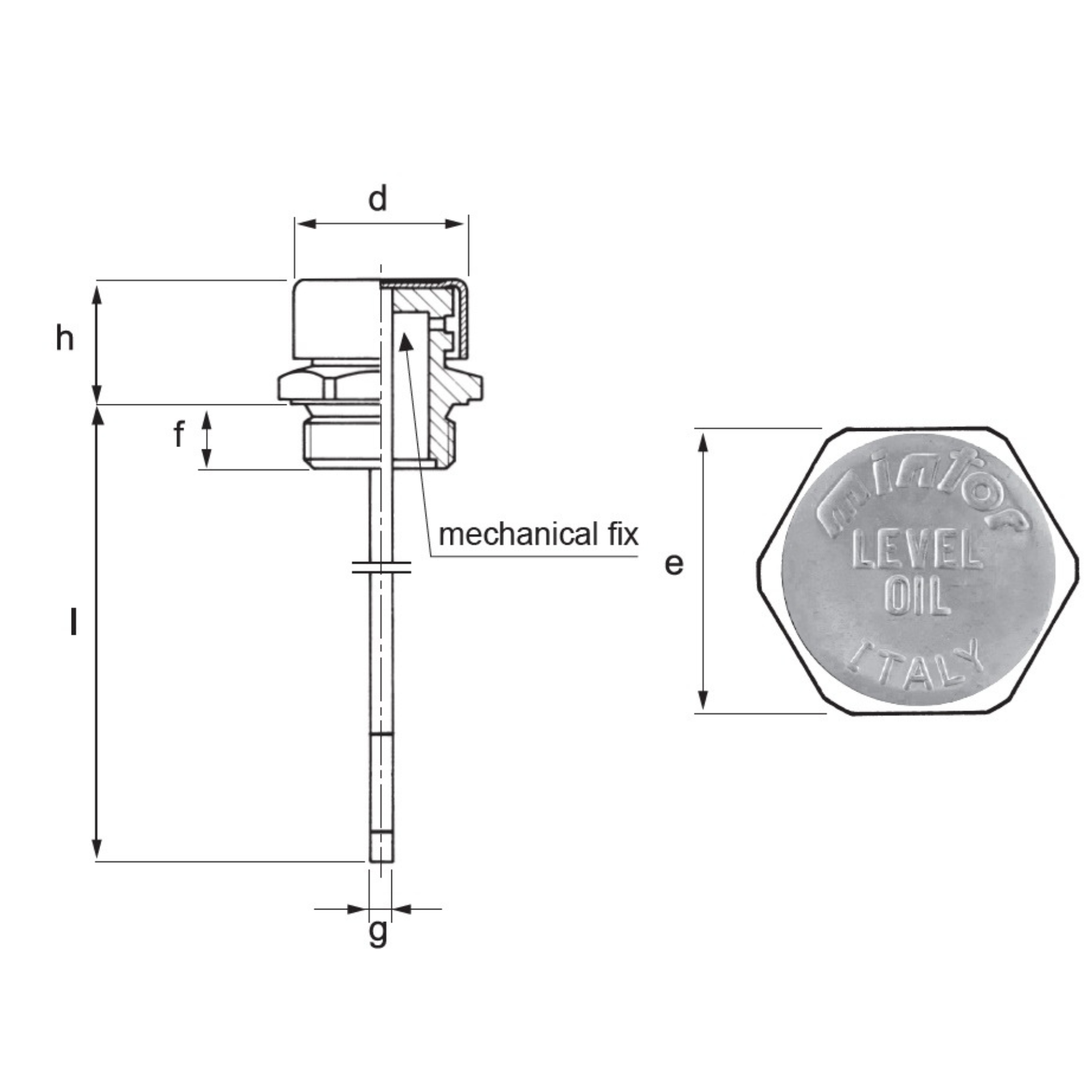 Hydraulic level indicator with breather and filling plug, 24x2, ILAF5G