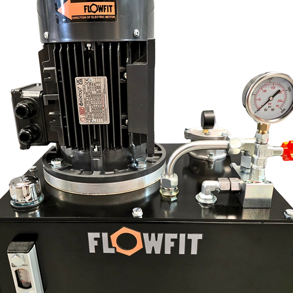 Hydraulic AC Power Unit, 1.5kW, 415V, 3 Phase, 2.7cc Pump, 3.8 L/min, 200 Bar, Pressure & Tank Circuit, 14 Litre Tank