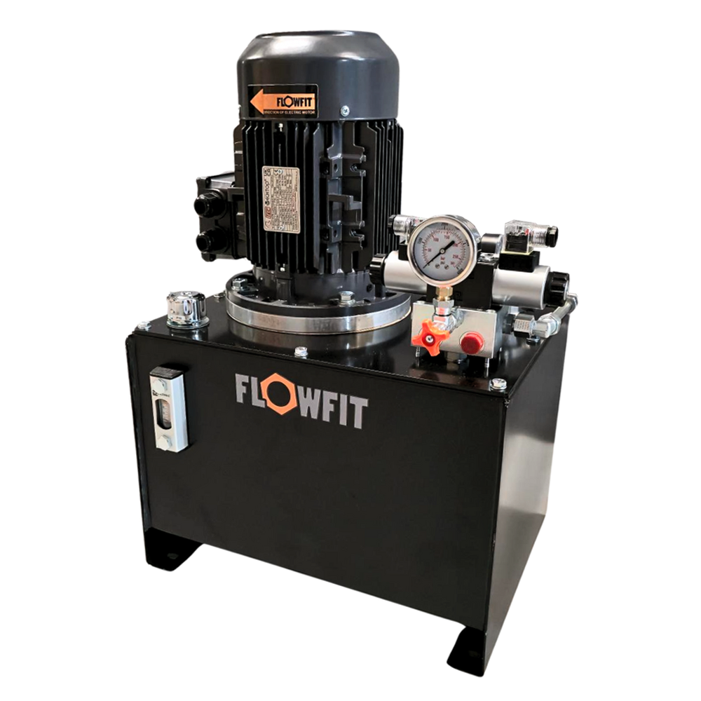 Hydraulic AC Power Unit, 1.5kW, 415V, 3 Phase, 2.7cc Pump, 3.8 L/min, 200 Bar, Double Acting, 22 Litre Tank