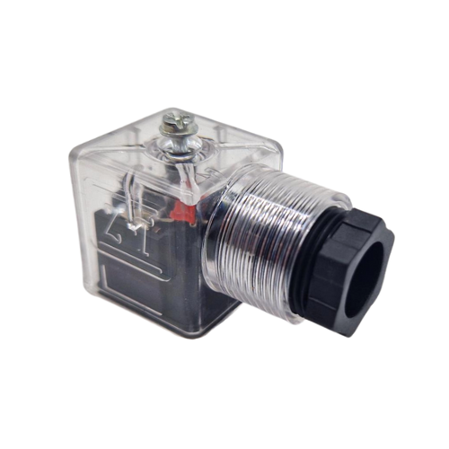 Din 43650 Herschmann Connector DC Rated With Red LED, 12V, 24V