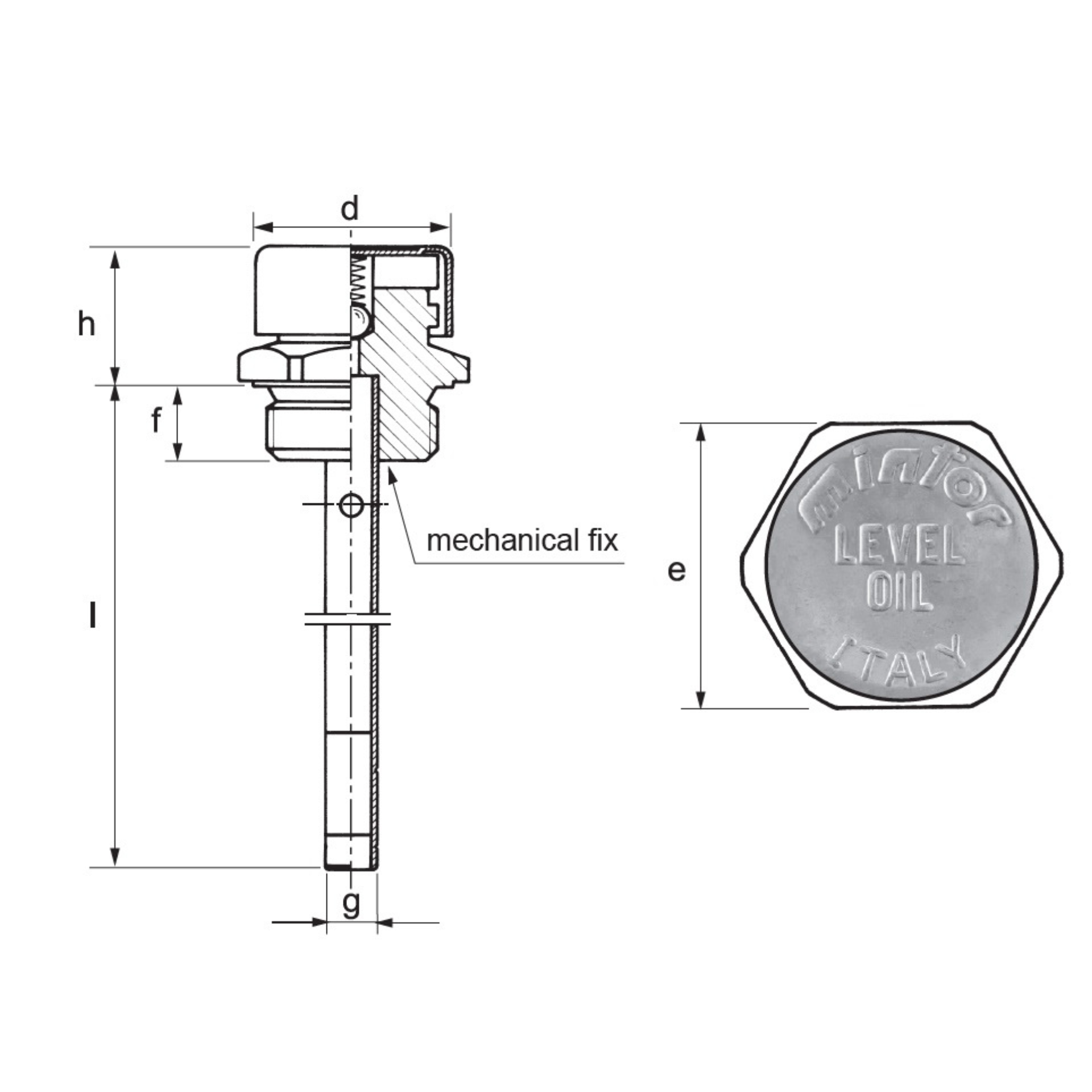 Hydraulic Level Indicator with Breather and Filling Plug 1" BSP