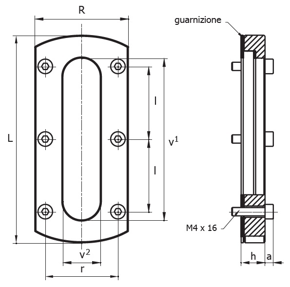 Flanged vertical level indicator, 60mm, LVF1 60 Flanged vertical level indicator, 60mm, LVF1 60