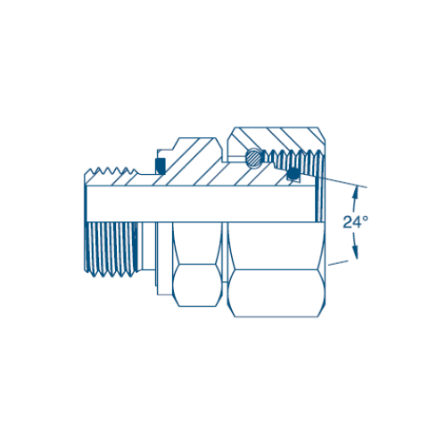 M20 Captive Seal 3869 x M22 (14S) DKO M/F - Complete Hydraulic Adaptor