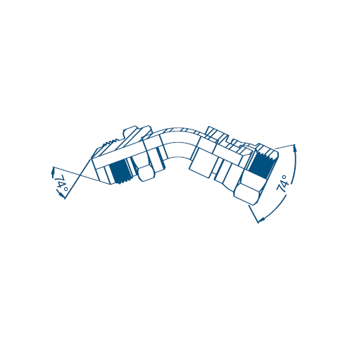 7/8 JIC M/F 135° Swept Hydraulic Adaptor