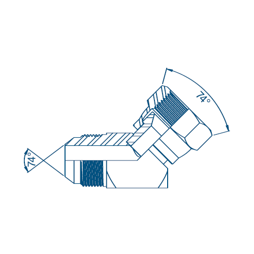 7/16 JIC M/F 45° Compact Hydraulic Adaptor