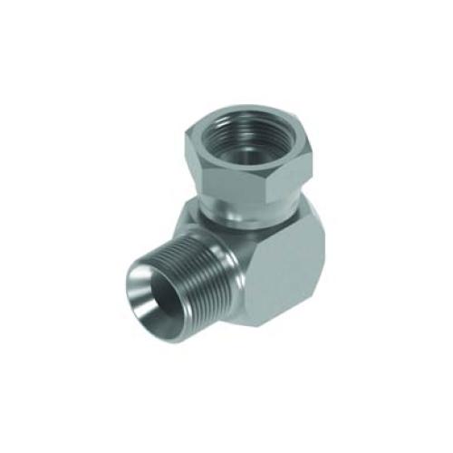 1/4 BSP x 1/4 BSP M/F 90° Compact with Soft Seat Oring On Fem Hydraulic Adaptor