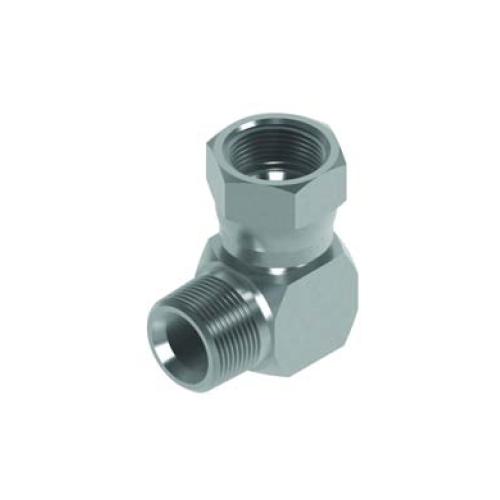 1/4 NPTF x 7/16 JIC M/F 90° Compact Hydraulic Adaptor