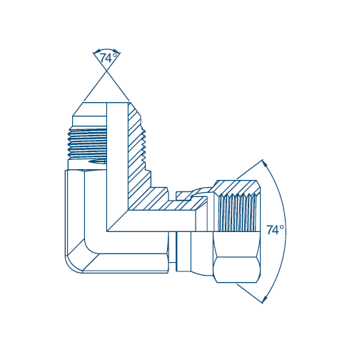 7/16 JIC x 7/16 JIC M/F 90° Forged Elbow Hydraulic Adaptor 7/16 JIC x 7/16 JIC M/F 90° Forged Elbow Hydraulic Adaptor