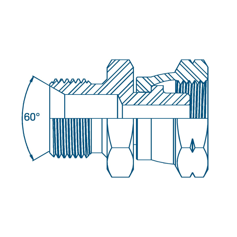 1/4 BSP x M12 1.5mm Pitch M/F Hydraulic Adaptor