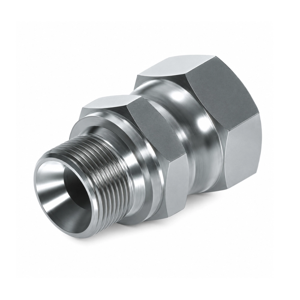 1/8" BSP DIN 3852 Male to 1/8" BSP Swivel Female Hydraulic Adaptor