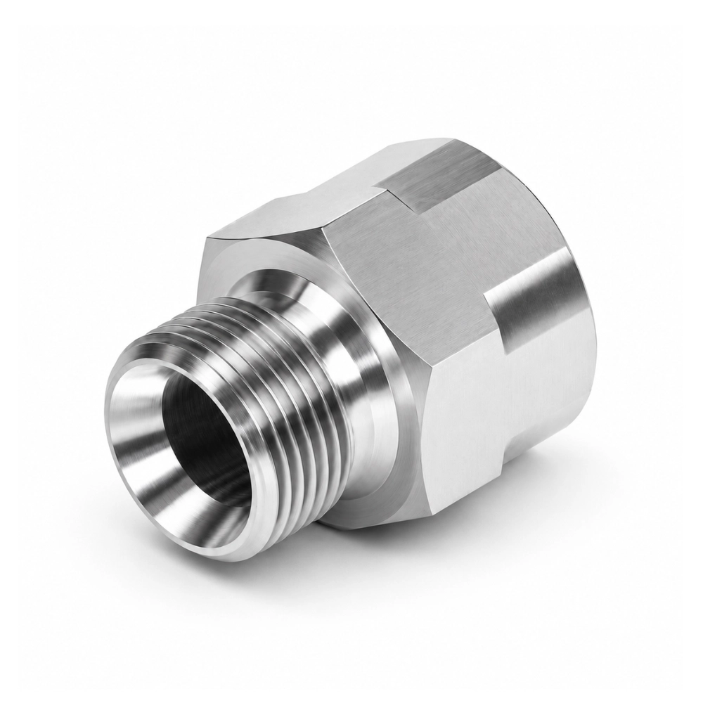 1/8" BSP Male to Fixed Female Gauge Hydraulic Adaptor