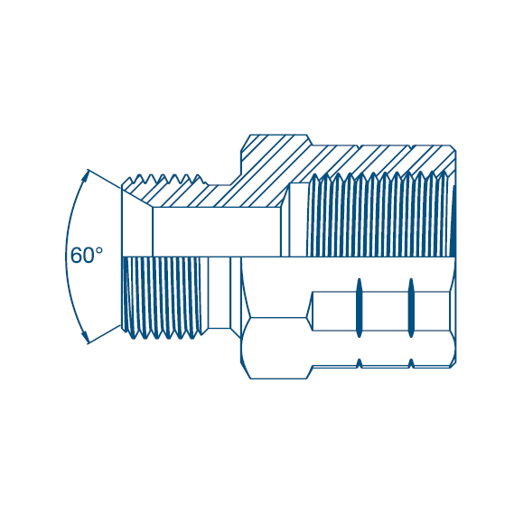 1/4 BSP x 1/8 BSPT M/Fix Fem Ext Hydraulic Adaptor