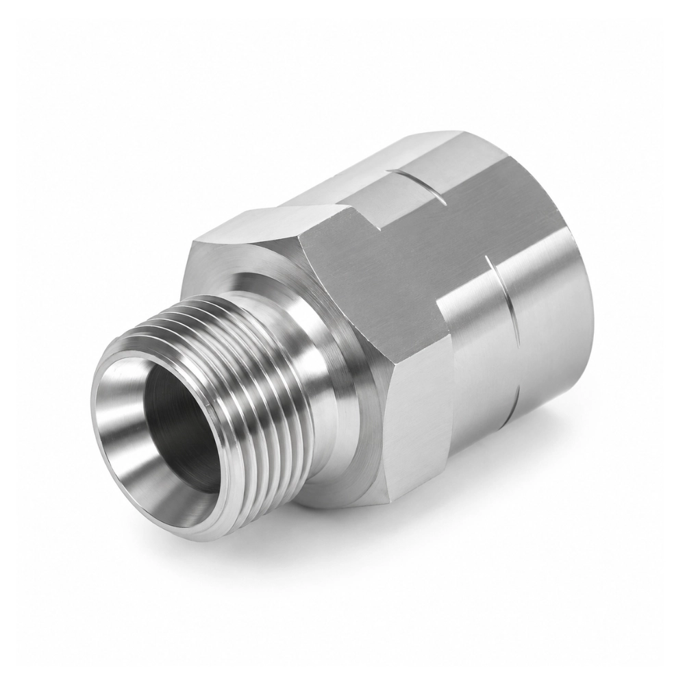 1/8" BSP Male x 1/8" NPTF Fixed Female Extension Hydraulic Adaptor