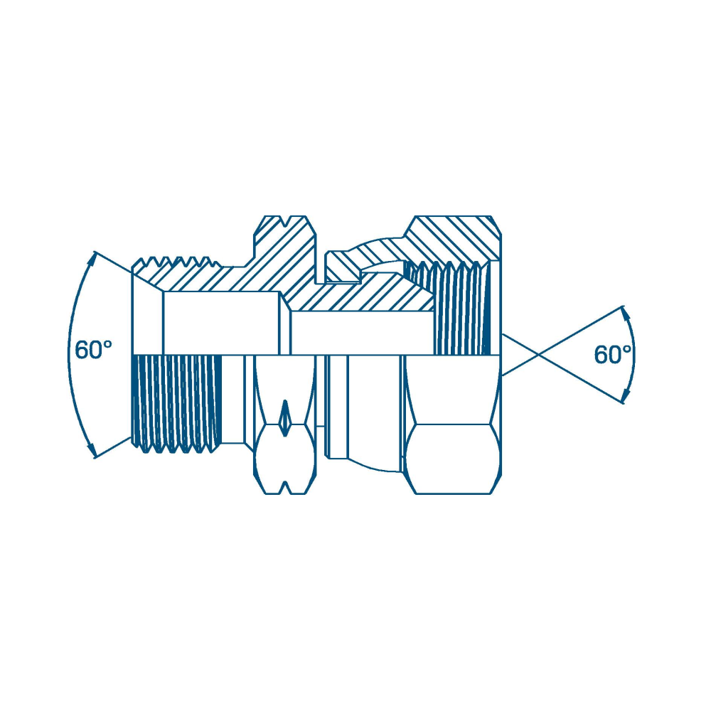 M24 1.5mm Pitch x 1/2 BSP M/F Hydraulic Adaptor M24 1.5mm Pitch x 1/2 BSP M/F Hydraulic Adaptor
