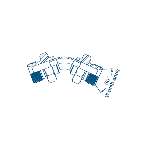 1/4 BSP M/M 135° Swept Hydraulic Adaptor