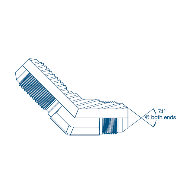 7/16 JIC M/M 45° Bulkhead Forged Elbow Hydraulic Adaptor