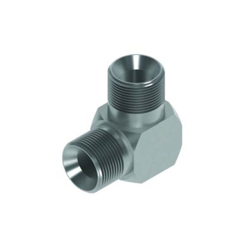 1/4 BSP  x 1/4 BSP M/M 90° Compact Hydraulic Adaptor