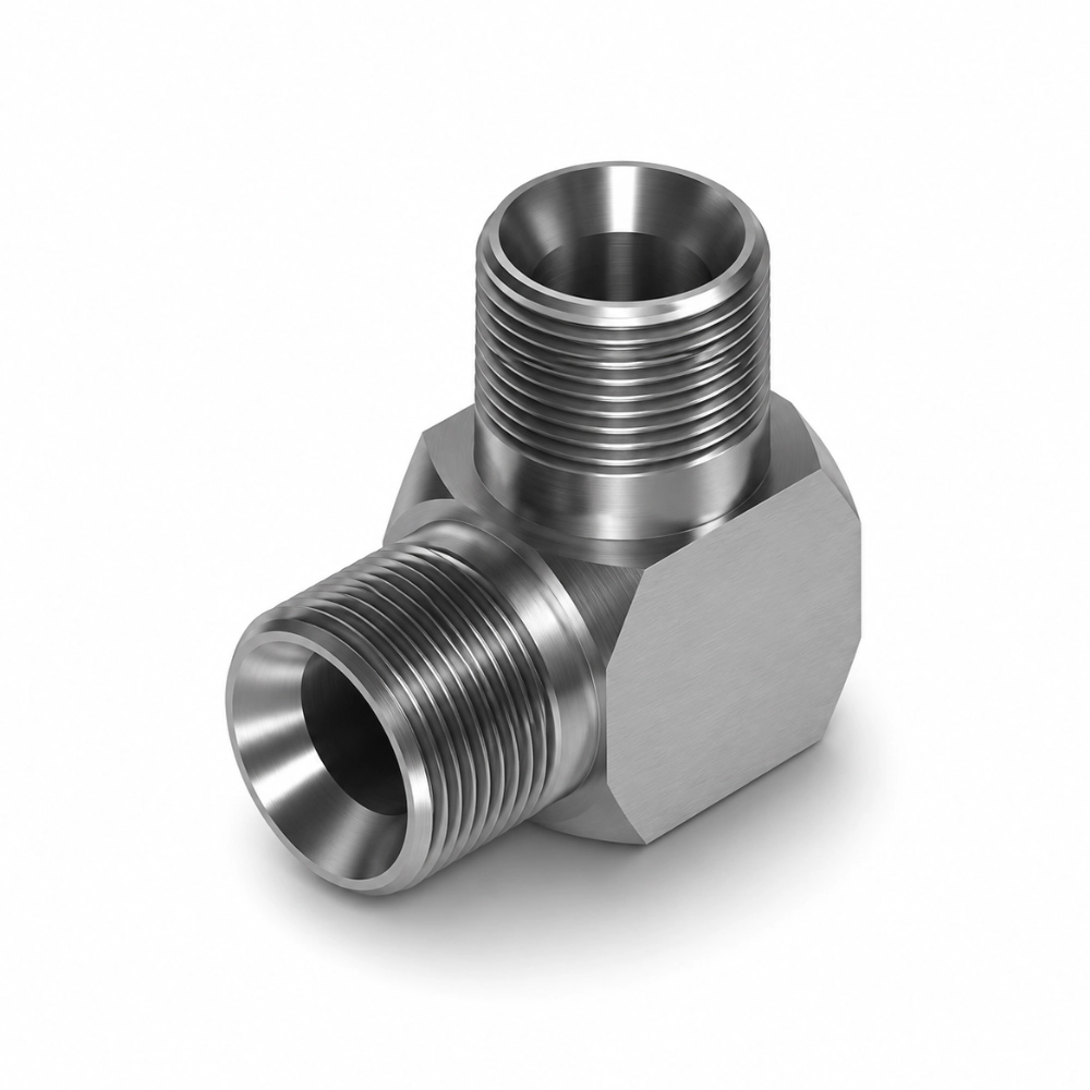 1/4" BSP Male to Male 90° Compact Hydraulic Adaptor 1/4" BSP Male to Male 90° Compact Hydraulic Adaptor