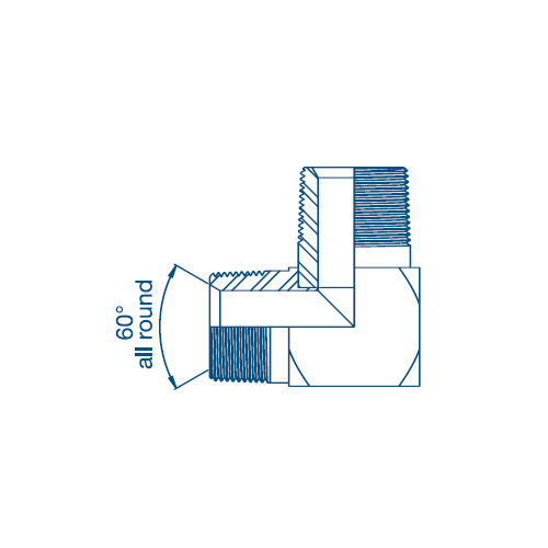 1/8 NPTF M/M 90° Compact Hydraulic Adaptor