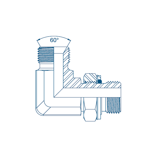 1/4 BSP M/M 90° Positional Forged Elbow Hydraulic Adaptor