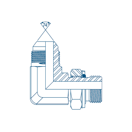 7/16 JIC x M12 1.5mm Pitch M/M 90° Positional Forged Elbow