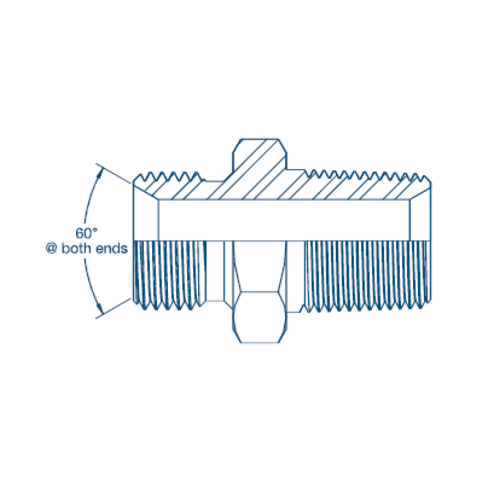 1/8 BSP x 1/8 BSPT 60° CONED M/M