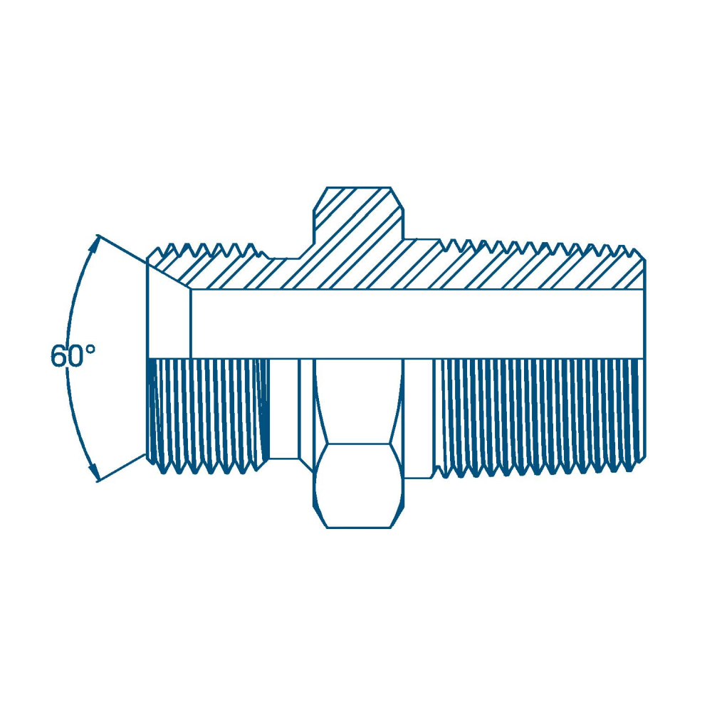 BSP Male x BSPT Male, 1/8" x 1/8"