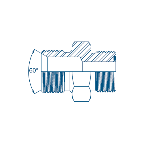 1/8 BSP x 9/16 Orfs M/M c/w Oring