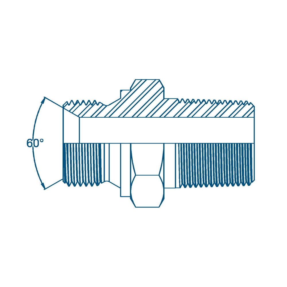 1/8 BSP DIN 3852 FORM A x 1/8 BSPT M/M