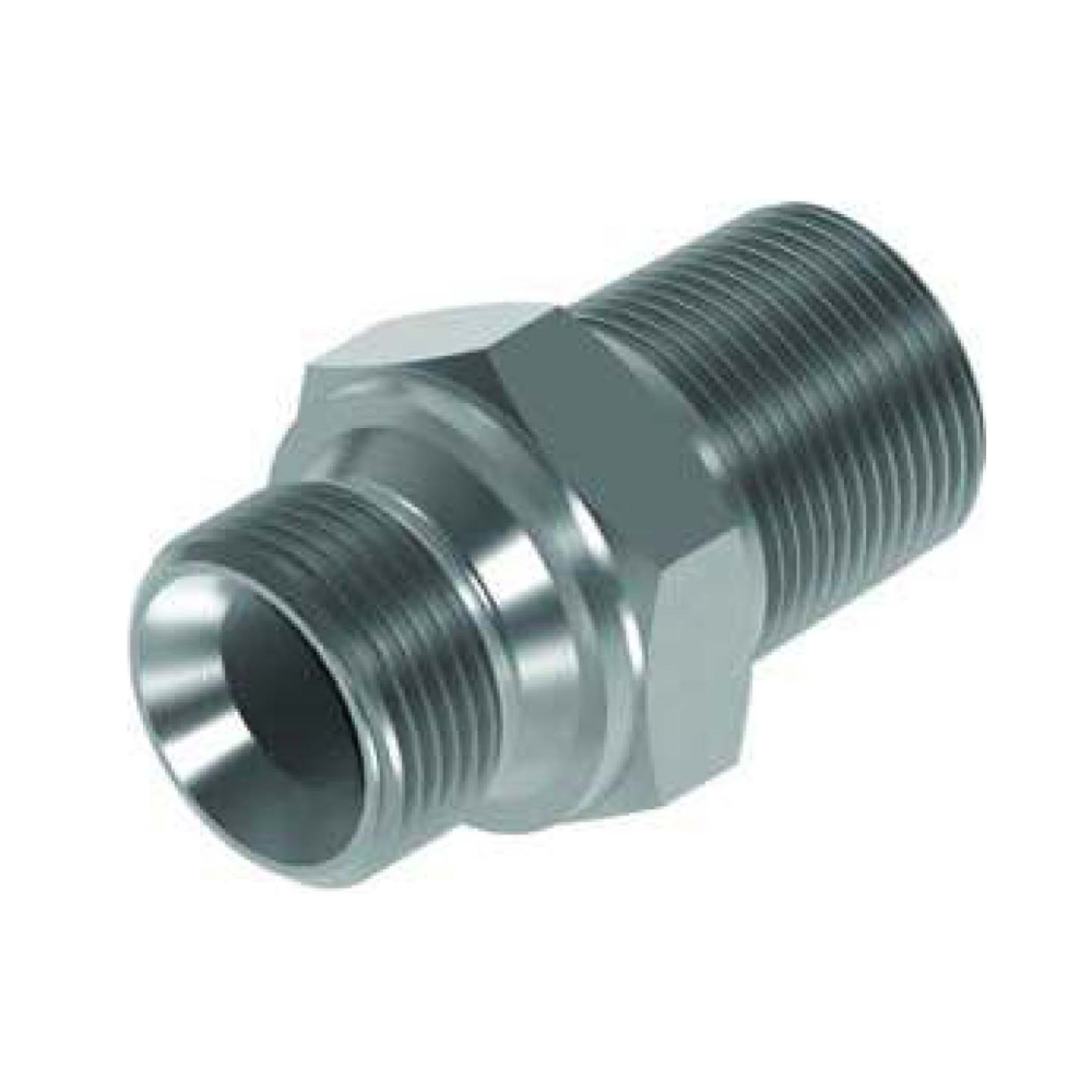 1/8 BSP DIN 3852 FORM A x 1/8 BSPT M/M Hydraulic Adaptor