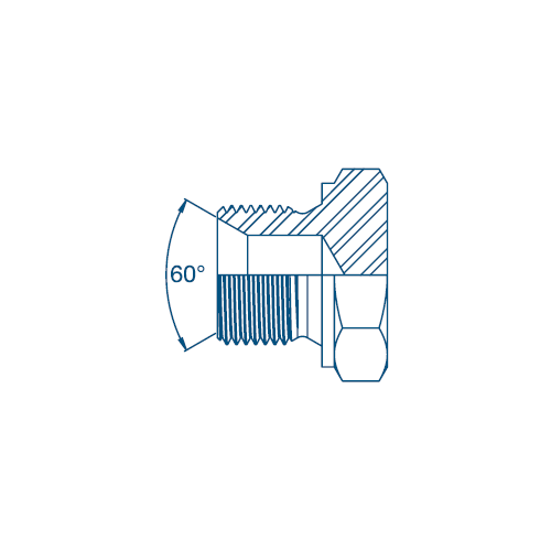 1/8 BSP Coned Plug To Din 3852 Form A Hydraulic Adaptor