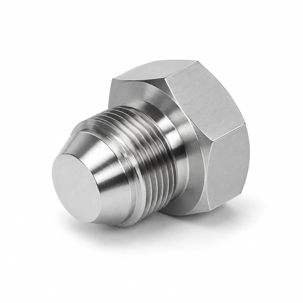 1/8" BSP JIS 60° Extended Flare Male Solid Plug Hydraulic Adaptor