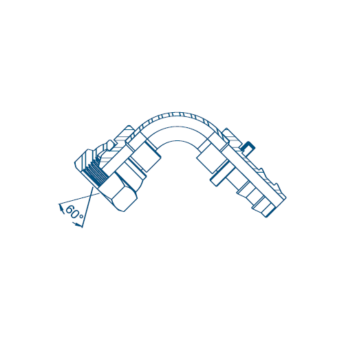 1/4 BSP Female x 1/4 Hose Push In 90° Swept