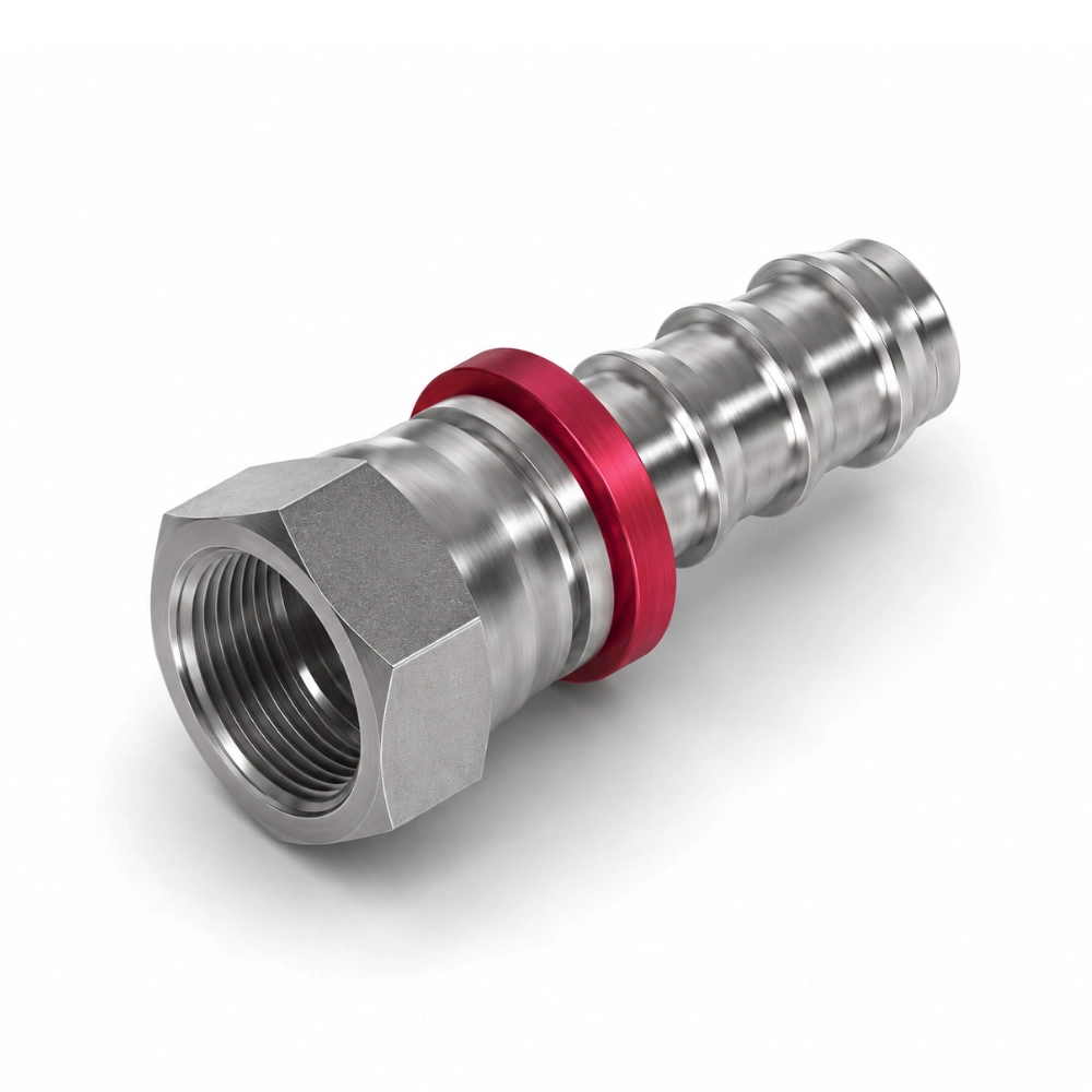 7/16" JIC Female x 1/4" Push-In Hose Tail Straight Adaptor