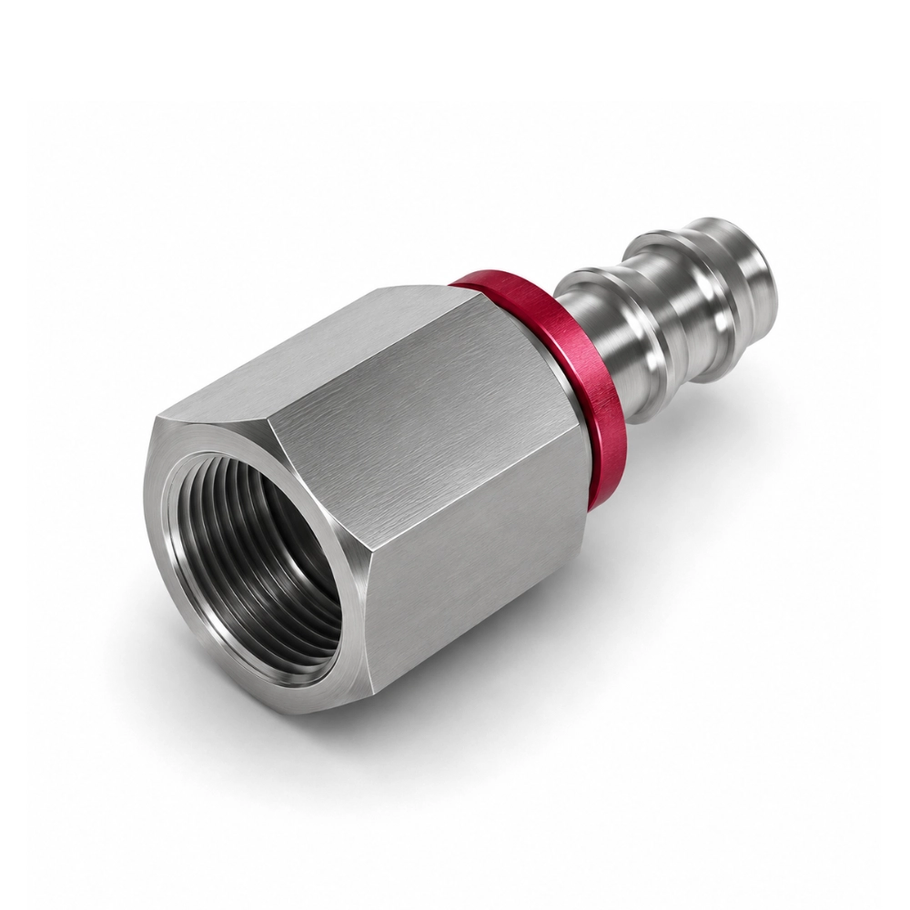 1/4" NPTF Female x 1/4" Push-In Hose Tail Straight Adaptor